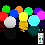 Floating Pool Lights Ball 10 Packs, HOMLY Led Light Ball Remote Control,Color Changing Hot Tub Lights,Led ORB Lights Full Waterproof Swimming Pool Toys Pool Gift, Night Light Ball Lamp Glow Balls
