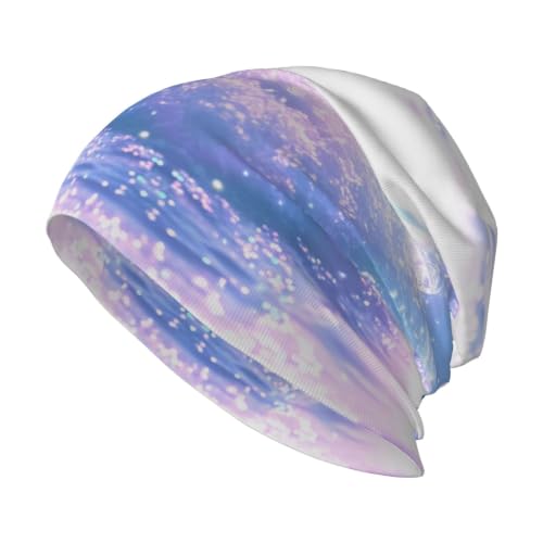 FashionHub Knit Hat BeanieIridescent Sparkling Ocean Wave,Double Layer Warm
