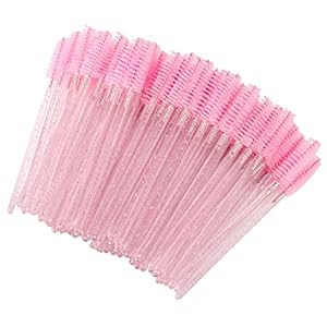 Hemiks 100 Stück Rosa Kristall Wimpernbürsten