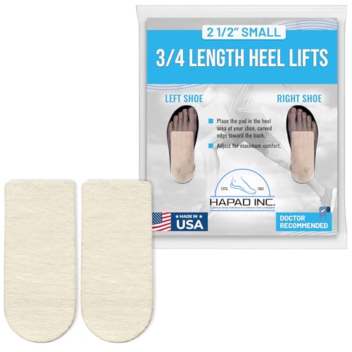 Image of HAPAD Heel Lifts for Women & Men, 3 /8 inch Height, 2 1 /2 inch Width (Pack of 1) - Supportive, Breathable Shoe Heel Inserts, Pads - Shoe Lifts for Uneven Legs, Length Discrepancy, Achilles Tendonitis, Heel