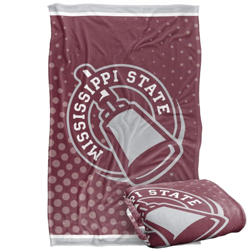 Mississippi State Bulldogs Blanket, 36"x58", Logo Dots, Super Soft Throw