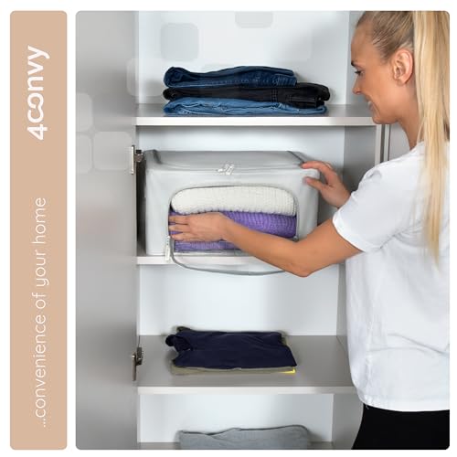 Image of Cover for bedding - container with window for storing clothing, quilts, pillows, bedding - folding bag made of strong material