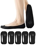 XTBPQMX 10 Pairs No Show Socks for Women, Non Slip Invisible Low Cut Liner Socks, Nylon Footies for Flats Loafer Heels Pumps (Black)