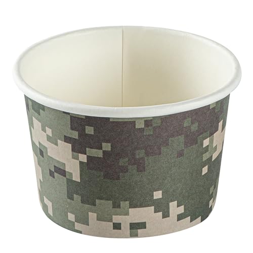 Image of Restaurantware Coppetta 4-Ounce Dessert Cups, 200 Disposable Ice Cream Cups - Lids Sold Separately, Heavy-Duty, Camouflage Paper Frozen Yogurt Bowls, For Hot And Cold Foods