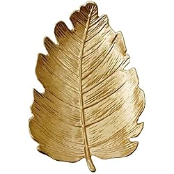 Pasiir Small Leaf Shaped Trinket Dish, Decorative Gold Jewelry Dish Tray, Ring Hodler Dish Jewelry Organizer