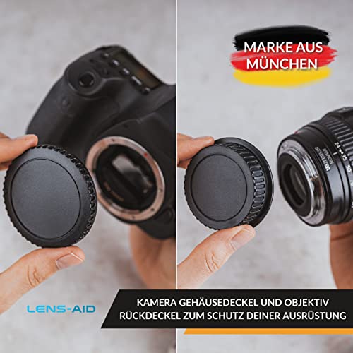 Lens-Aid Set Gehäusedeckel + Objektivdeckel (hinten) passend für Sony Kamera Body und Objektiv mit E Mount Bajonett