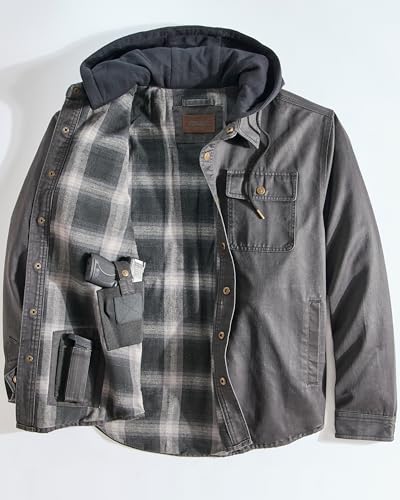 Image of Venado Men's Smuggler Concealed Carry Chore Coat - Hooded Flannel Lined Jacket