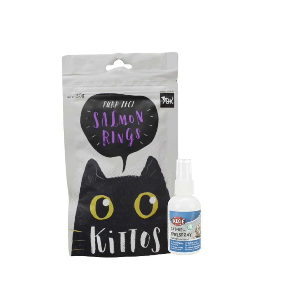 Combo of 1 Pack of Trixie Catnip Spray, Stimulate Playful Behavior in Cats – 50 ml and 3 Pack of Kittos Salmon Rings Cat Treats, 35 g (B09Z33N6WC) Amazon Price History, Amazon Price Tracker