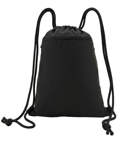 TEC Durable Drawstring Backpack/Cinch Sack Backpack/String Pack (Black)