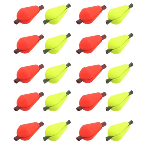 LT Easiyl 20pcs Float Foam Fly Fishing Float Strike Indicator Water Drop Bobber Indicators Accessory Fluorescent Yellow and Orange Red