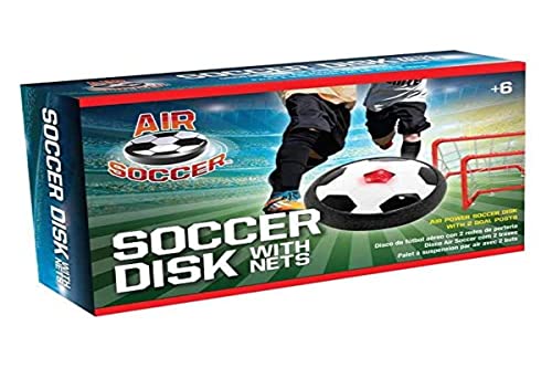 Maccabi Air Soccer Hover Ball Disk with 2 Goal Post Nets, Kids Toys Cushioned Bumper Soccer Ball with Glow in The Dark LED Lights