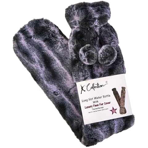 K Collection Extra Long Hot Water Bottle with Plush Cover Cover