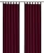Produktbild heimtexland ® Dekoschal mit Schlaufen und Kräuselband Uni Bordeaux rot HxB 175x140 Blickdicht Aber Lichtdurchlässig - Vorhang natürlich matt einfarbig - Schlaufenschal Bandschal ÖKOTEX Gardine Typ117