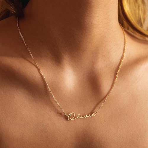 Yopicks Custom Name Necklace for Women, Personalized 18K Gold Plated Sterling Silver Name Necklace Customized Jewelry Gifts for Women4