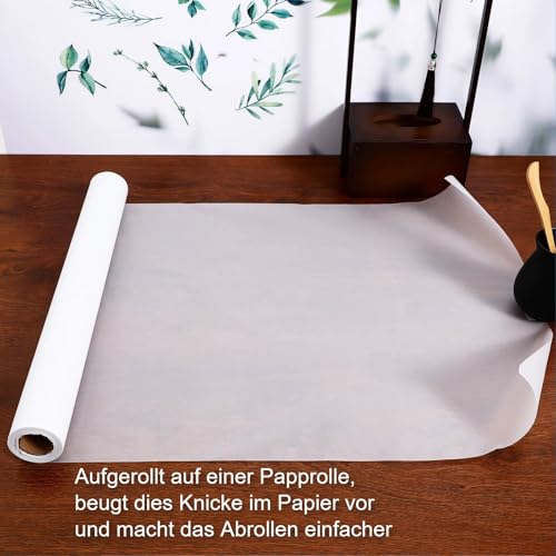 NÄHMIT - Schnittmusterpapier AUF PAPPROLLE (80cmx15m) Schnittmuster abpausen leicht gemacht! Vielseitig verwendbares Transparentpapier zum Nähen, Skizzieren, Basteln uvm. (Blanco weiss)