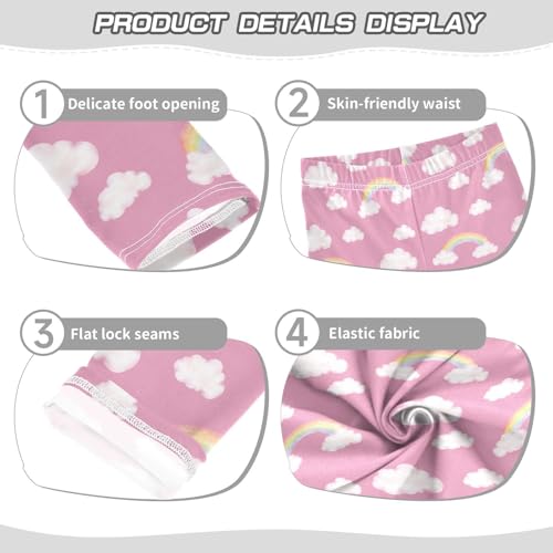 Pink Rainbow Girls Leggings,Workout Leggings for Girls Toddler Athletic Legging Size for 3-10T3