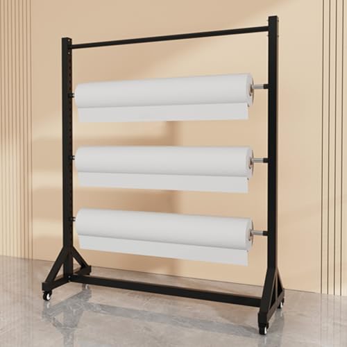Présentoir sur pied à 3 niveaux pour rouleaux de papier cadeau et rubans en métal