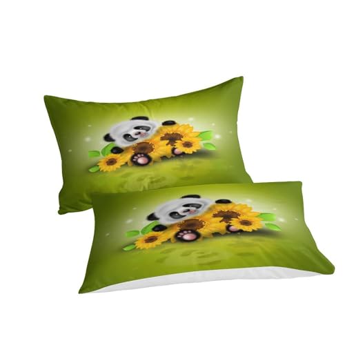 Housse de couette panda avec fermeture éclair en microfibre 3D - 6