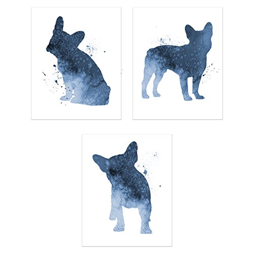 Summit Designs French Bulldog Wall Art Set of 3 (8x10) Unframed Prints – Cute Dog-Themed Decor for Kids’ Rooms, Dog Lovers, and Pet-Friendly Spaces – Frenchie Enthusiasts