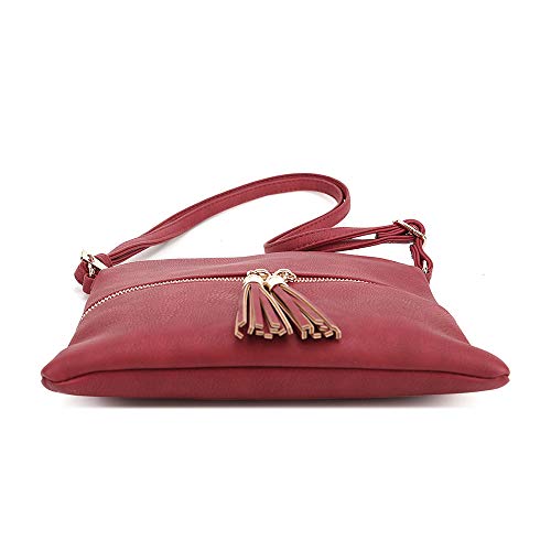 Image of SG SUGU Lightweight Medium Crossbody Bag Shoulder Bag with Tassel and Zipper Pocket