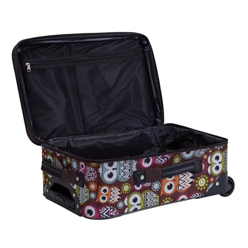 Image of Rockland Fashion Softside Upright Luggage Set, Expandable, Owl, 2-Piece (14 /19)