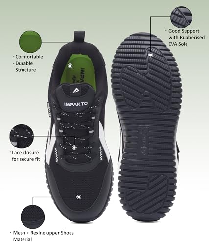 Image of Impakto Driftwave Men Running Shoes | Lightweight & Breathable Shoes for Gym, Training & Travel Cushioned Insole for Comfort | Wide Toe | Slip Resistance oustole for Ground Traction