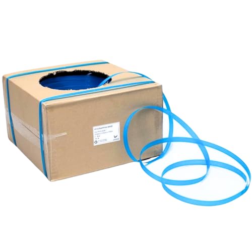 Pacific Bags Australia Blue Polypropylene Hand Strapping | 15mm Poly Plastic | 1000m Roll | 150 KGf Break Strength | Strong and Reliable for Pallet and Carton Handling | Pack of 1