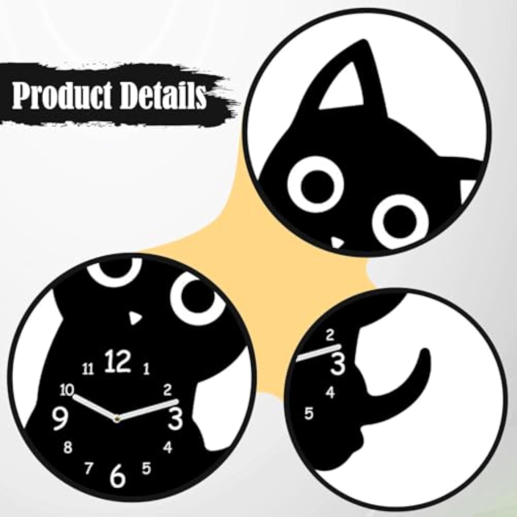 Cat Shaped Desk Clock, Novelty Room Decorations