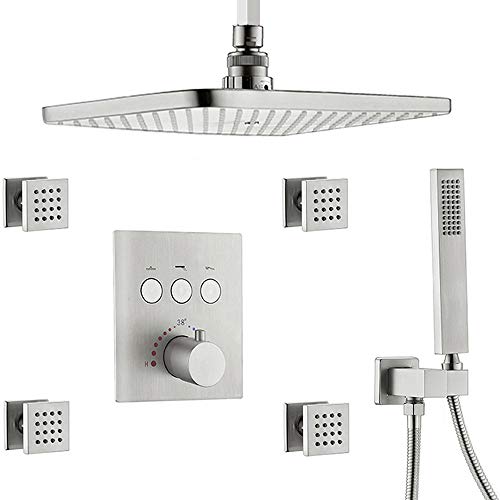 Système de douche thermostatique pour salle de bain moderne avec jets