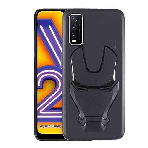 Image of VIDO 3D Iron Man Avengers Back Case Cover | 360 Degree Protection | Shock Proof | Screen & Camera Protection | Soft Silicon Rubberised Back Cover for Vivo Y20i / Y20