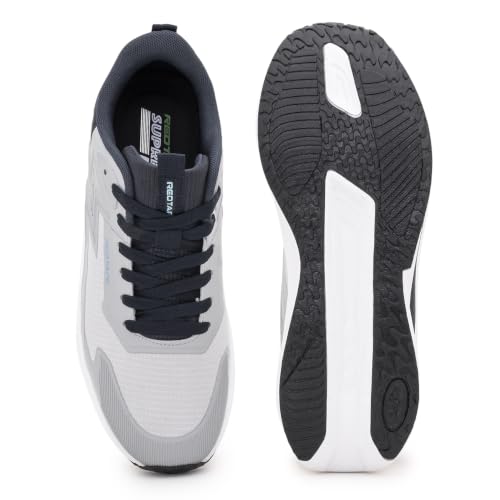 Image of Red Tape Men's Sneakers Grey Blue Mesh Round Toe Lace-Up Comfort Grip