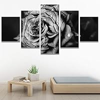 SIGNWIN 5 Panel Canvas Wall Art Botanical Chic Closeup Expressive Multicolor Photography for Home Decorations Ready to Hang - 60