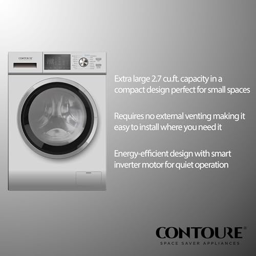 Image of 2.7 Cu. Ft. Washer Dryer Combo with Steam, Ventless All-in-One RV Washing Machine, Compact Apartment Size, White, 120V
