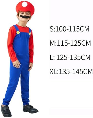 Super Brothers Costume for Kids, Mario Luigi Fancy Costume Outfit for Boy Girl Halloween Cosplay 5 41W sIWcBML. AC