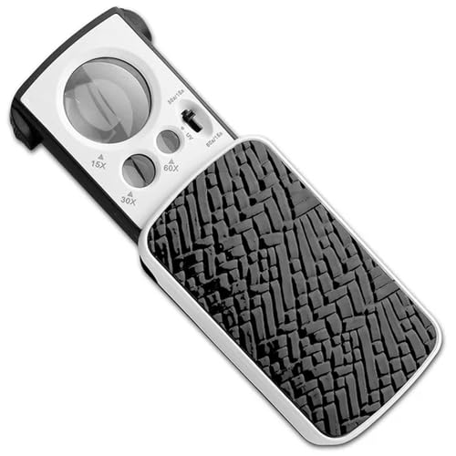 Lupa de bolsillo profesional de 30 x 60 x 90 x con potente luz LED negra para inspecciones detalladas de piedras preciosas y minerales (negro, talla única)