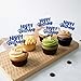 Gyufise 24Pcs Happy Birthday Cupcake Toppers Glitter Cupcake Food Picks for Celebrating Happy Birthday Theme Party Cake Decorations Supplies Deep Blue