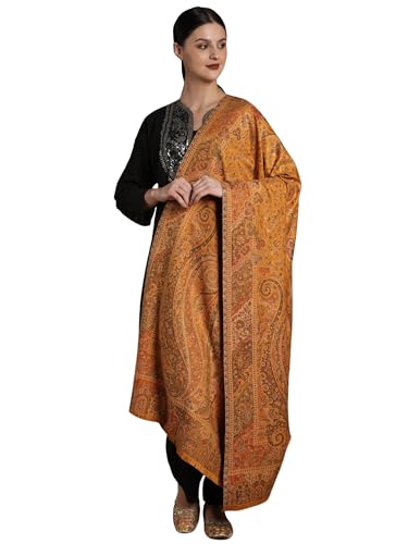 Kani Jamawar Wool Shawl From Amritsar with Multicolor Woven Flowers on All-Over - Wool