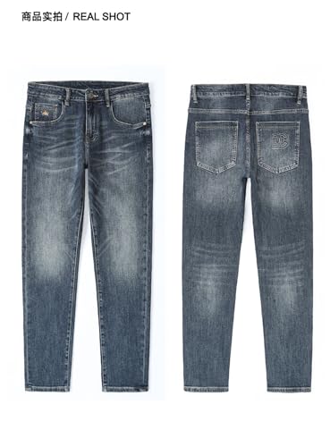 Jeans Pants Trouser Denim Spring and Autumn Water Washed Vintage Embossed Embroidery High Street Handsome Versatile Long Men3