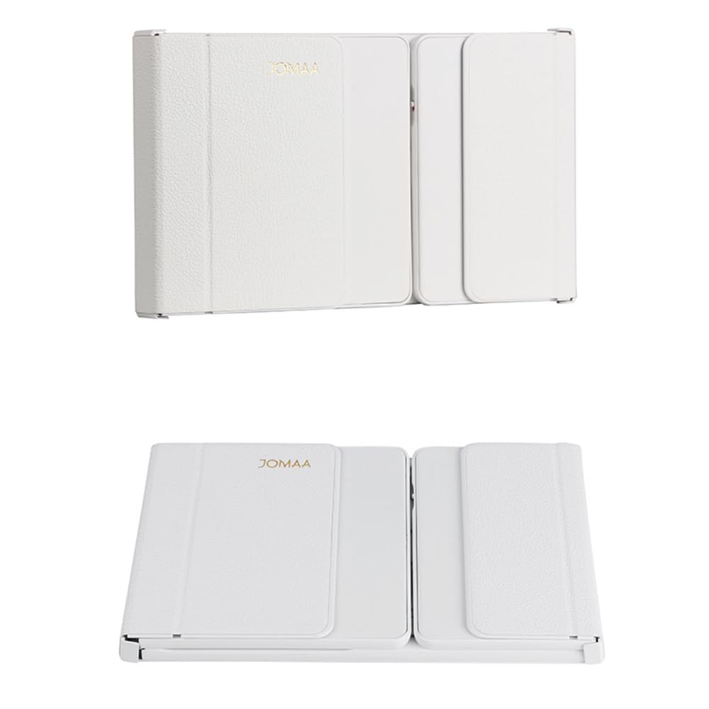 Tastiera Bluetooth pieghevole tripla bianca con touchpad integrato mini tastiera pieghevole portatile ricaricabile wireless copertura in pelle per telefono tablet laptop