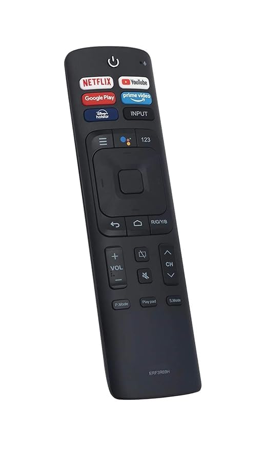Image of Compatible with Hisense Tv Remote Control for Smart Android 4K LED UHD Tv and Replacement for Original Erf3r69h Model Remotes Control - Non Voice Command No Google Assistance