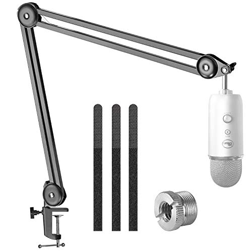 Microphone Boom Arm Stand - Professional Heavy Duty Broadcast Mic Stand for Blue Yeti Microphones, Swivel Mount Compatible with Shock Mounts by YOUSHARES