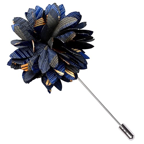 Image of GUSLESON 3.15 inch(8cm) Mens Stripe Tie and Lapel Pin Necktie Hankerchief Cufflinks Set for Men