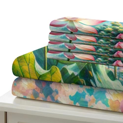 Housse de couette fleur de lotus 3D anti-plis en microfibre douce - 6