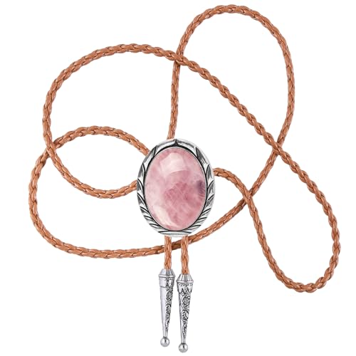 Image of Btilasif Bolo Tie Brown for Men, Scorpion Luminous Stone Cowboy Tie Western Leather Necktie Necklace for Women