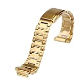 BGFFDSZ Correa de acero inoxidable compatible con Casio G-Shock GW-B5600 DW 5600/5030/5000 Pulsera GW-M5610 G-5600 GLX5600 convexa(Gold,5610 series)
