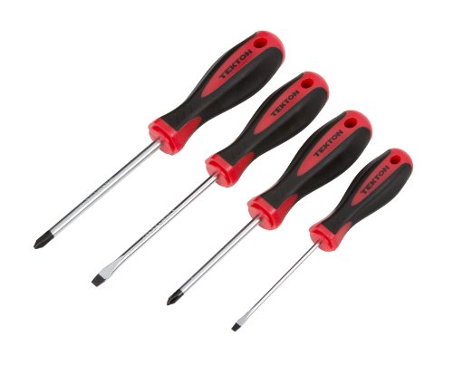 TEKTON 2741 Phillips and Flat Screwdriver Set, 4-Piece [Older Model]