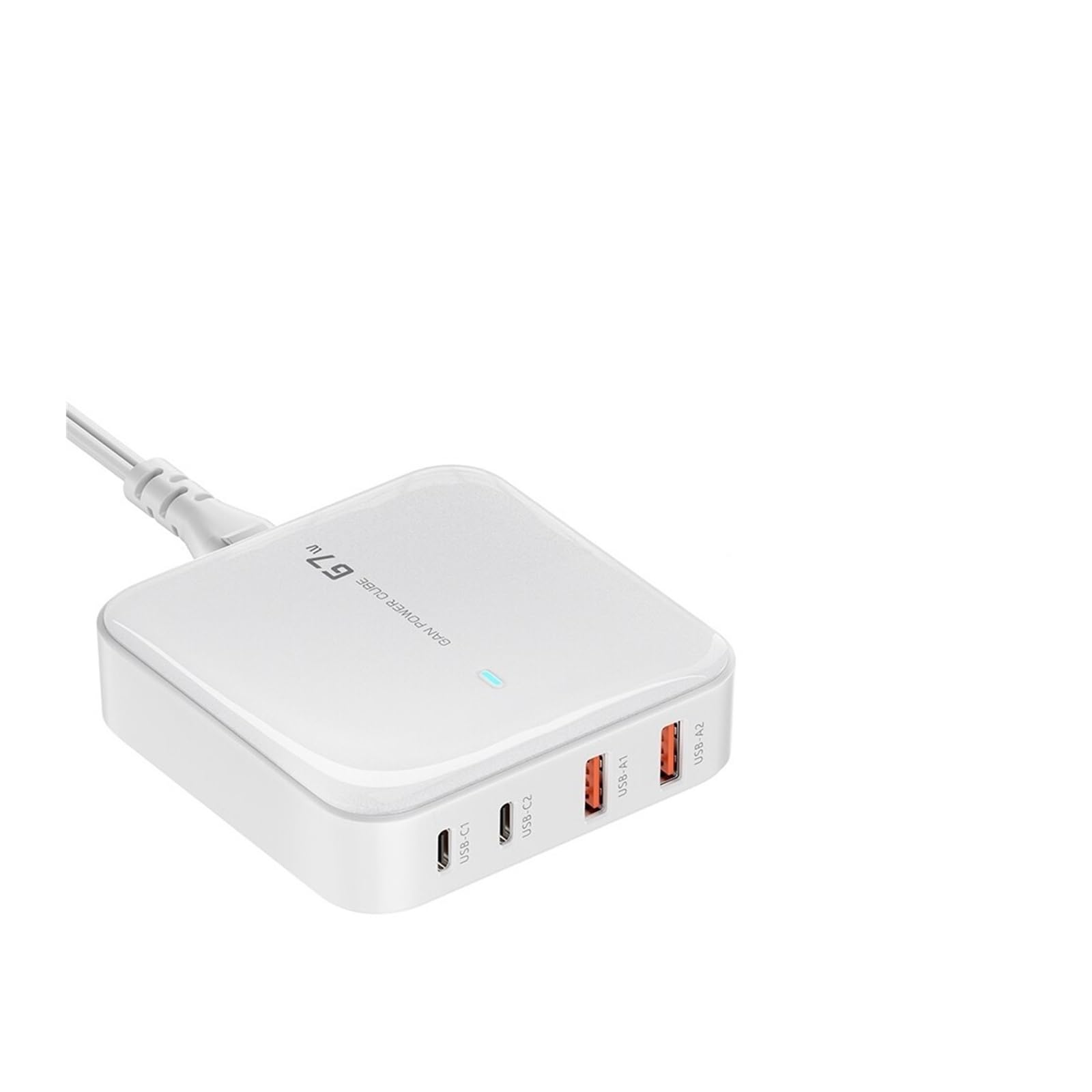 Ładowarka Multi Ports, Ładowarka Stacja ładująca Wieloportowa ładowarka USB 67 W typu C PD QC Szybkie ładowanie do domu, biura i podróży