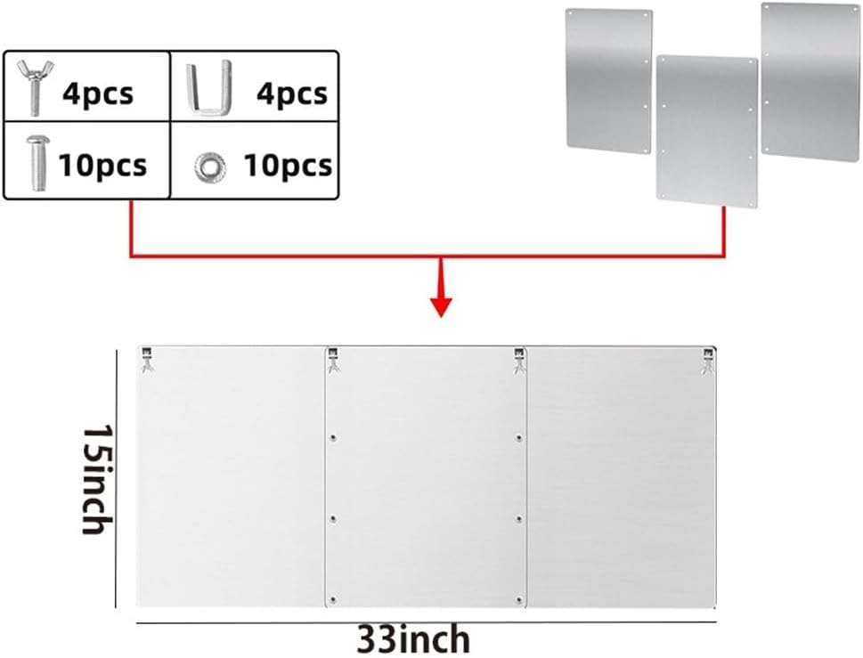 Patio Heater Reflector Hood 33x15 Inches Metal Adjustable Heat Focusing Shield for Round Natural Gas and Propane Outdoor Heaters