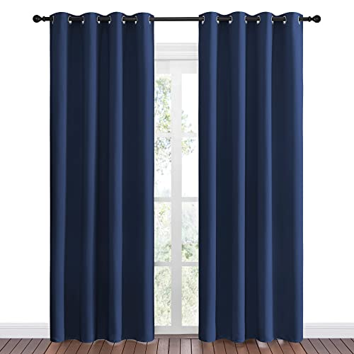 image for NICETOWN Navy Blackout Curtains 86