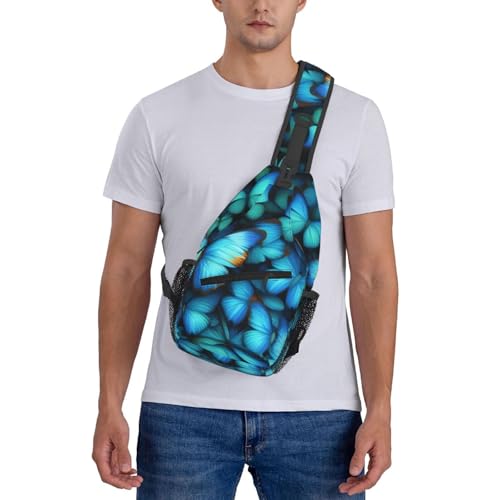 Morrales tipo sling con estampado de mariposas negros miniatura 7